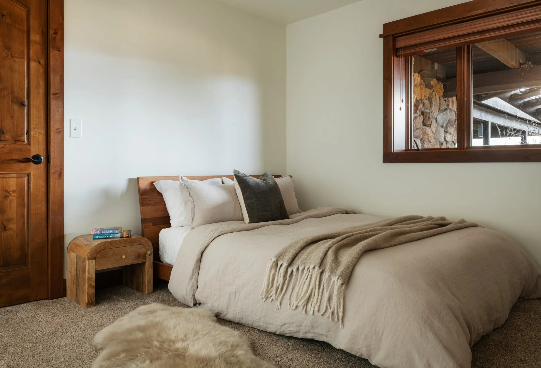 Guest bedroom with queen bed - lower level